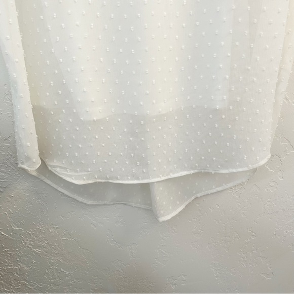 Nordstrom DR2 Women’s White Swiss Dot Blouse Top Size M - Picture 5 of 9